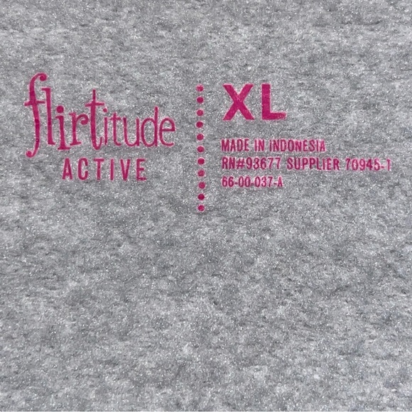 Flirtitude Women's XL Hooded Active Jacket Gray Pink Trim Open Front Pockets - Picture 4 of 8